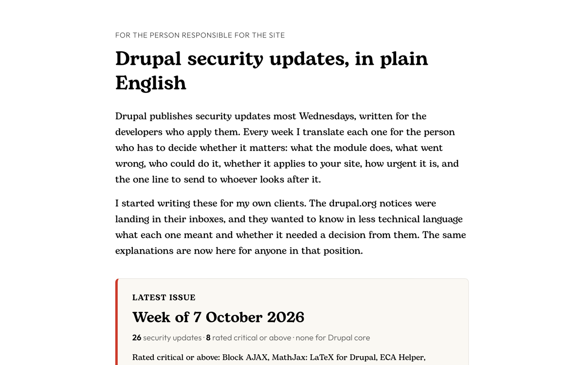The security updates hub: this week's advisories explained in plain English