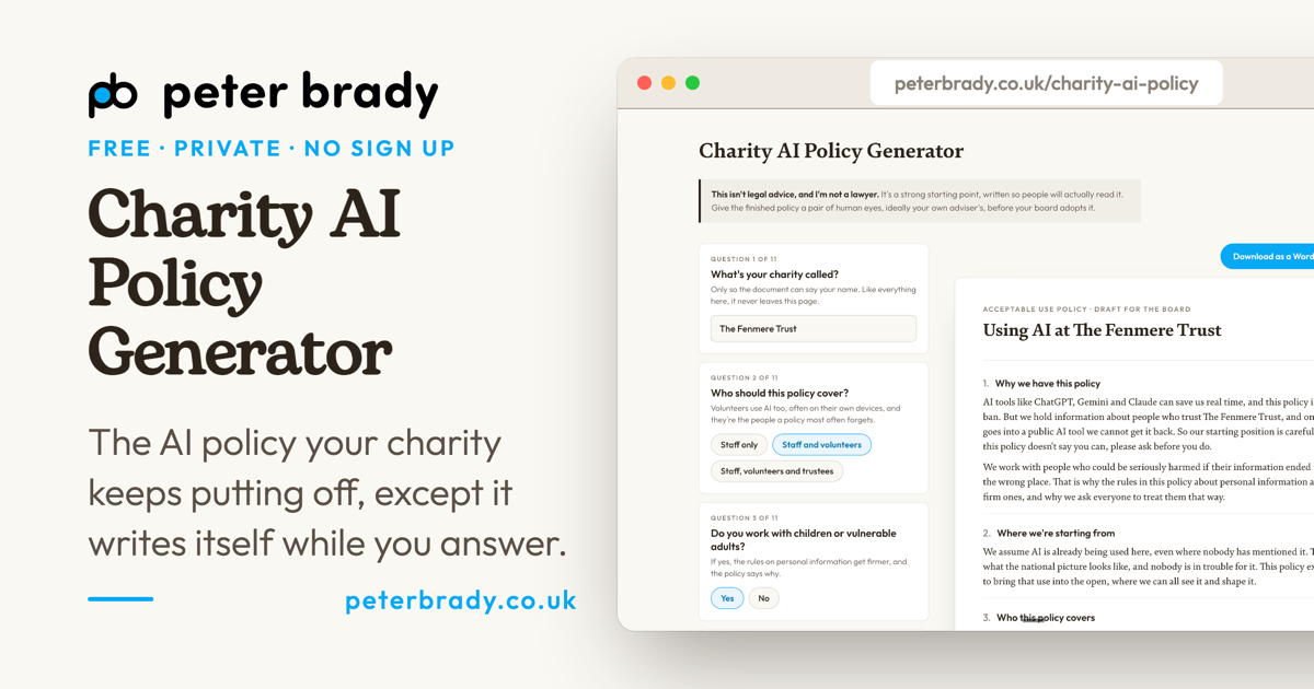 The AI Policy Generator: a policy document writing itself in a browser window